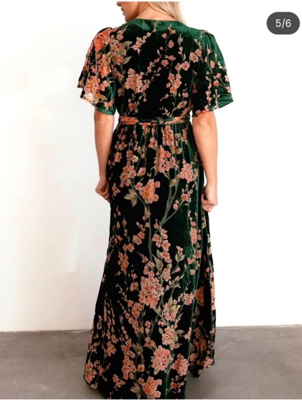 Baltic Born- Floral Velvet Wrap Maxi Dress - Picture 2 of 5